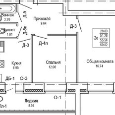 Квартира 63 м², 2-комнатная - изображение 3