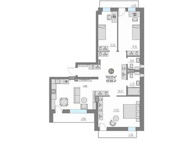 Квартира 103,3 м², 4-комнатная - изображение 2