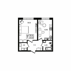 43,5 м², 1-комнатная квартира 4 395 000 ₽ - изображение 91