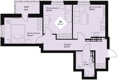 66,3 м², 2-комнатная квартира 10 276 500 ₽ - изображение 28