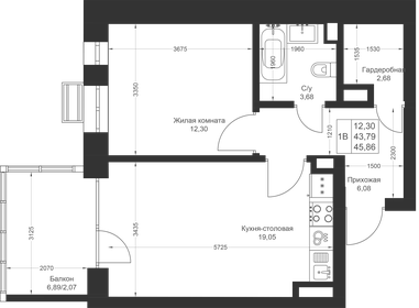 45,2 м², 1-комнатная квартира 7 496 560 ₽ - изображение 54