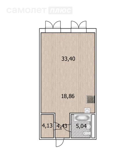 65,8 м², 1-комнатная квартира 8 950 000 ₽ - изображение 1