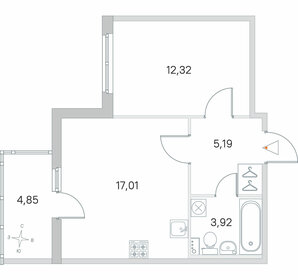 Квартира 39,9 м², 1-комнатная - изображение 1