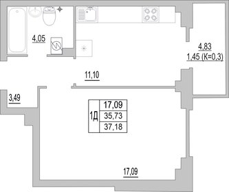 37 м², 1-комнатная квартира 2 907 640 ₽ - изображение 22