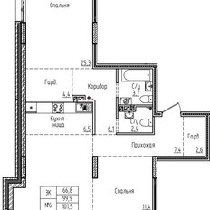 Квартира 101,5 м², 3-комнатная - изображение 2