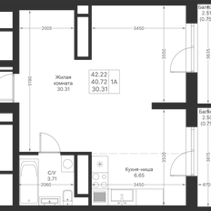 Квартира 42,2 м², студия - изображение 2