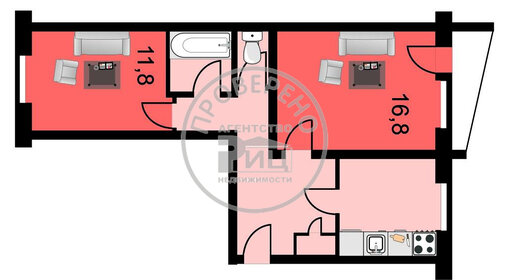 57,5 м², 2-комнатная квартира 7 450 000 ₽ - изображение 26