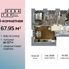 Квартира 68 м², 4-комнатная - изображение 3