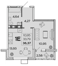 Квартира 36,4 м², 1-комнатная - изображение 1