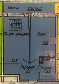 Квартира 37,3 м², 1-комнатная - изображение 1