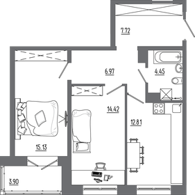 Квартира 65,4 м², 2-комнатная - изображение 1