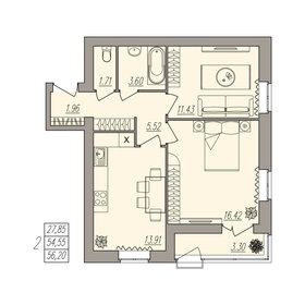 53,3 м², 2-комнатная квартира 6 824 960 ₽ - изображение 23