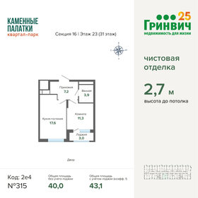 44,2 м², 1-комнатная квартира 7 587 960 ₽ - изображение 44