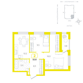 52,6 м², 2-комнатная квартира 8 390 000 ₽ - изображение 48