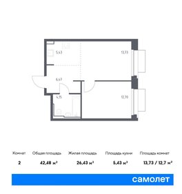42,5 м², 1-комнатная квартира 13 400 068 ₽ - изображение 12