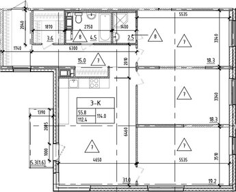 Квартира 114 м², 3-комнатная - изображение 1