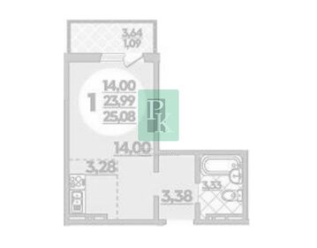 Квартира 25 м², студия - изображение 1