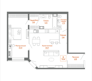 65,4 м², 1-комнатная квартира 24 492 020 ₽ - изображение 65