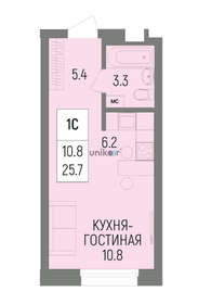 Квартира 25,7 м², 1-комнатная - изображение 2