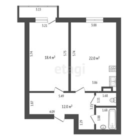 Квартира 57,2 м², 1-комнатная - изображение 1