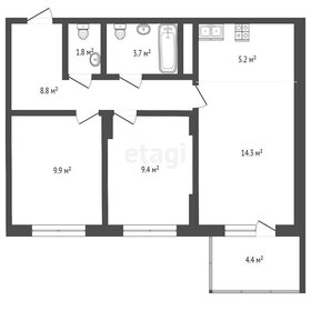 Квартира 54,4 м², 2-комнатная - изображение 3