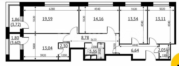 Квартира 100 м², 4-комнатная - изображение 1