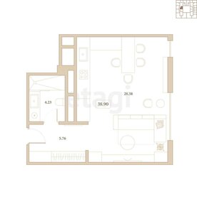 Квартира 38,9 м², студия - изображение 1