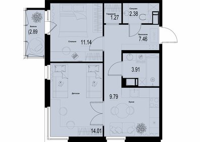 Квартира 50,8 м², 2-комнатная - изображение 1