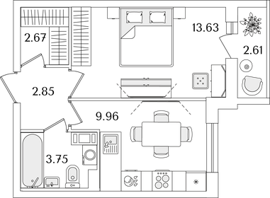 35 м², 1-комнатная квартира 8 750 000 ₽ - изображение 112