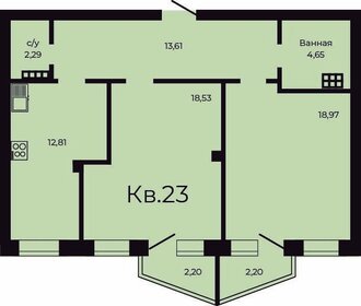 73,4 м², 2-комнатная квартира 7 335 000 ₽ - изображение 23