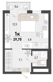 29,7 м², 1-комнатная квартира 8 817 300 ₽ - изображение 8