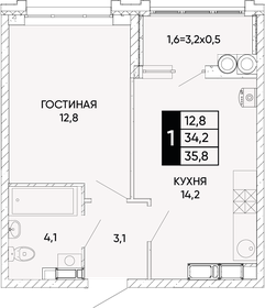 36 м², 1-комнатная квартира 5 700 000 ₽ - изображение 33