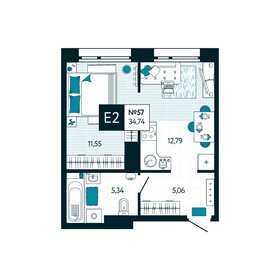 34,7 м², 1-комнатная квартира 4 134 060 ₽ - изображение 29