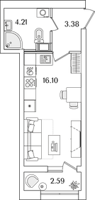 Квартира 25 м², студия - изображение 1