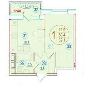 36 м², 1-комнатная квартира 3 850 000 ₽ - изображение 31
