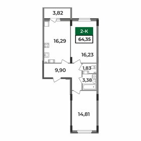 64,4 м², 2-комнатная квартира 5 501 925 ₽ - изображение 11