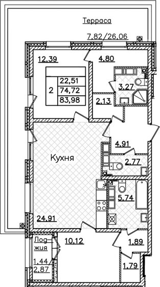 84 м², 2-комнатная квартира 25 185 000 ₽ - изображение 1