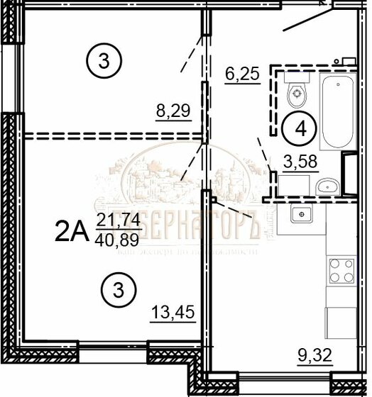 40,9 м², 2-комнатная квартира 3 768 772 ₽ - изображение 1