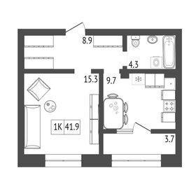 38,5 м², 1-комнатная квартира 3 900 000 ₽ - изображение 79