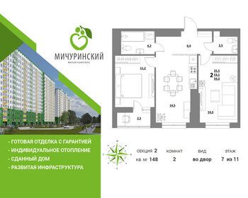 Квартира 54,5 м², 2-комнатная - изображение 1