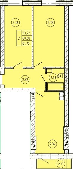 61,7 м², 2-комнатная квартира 3 400 000 ₽ - изображение 51