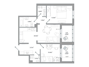 66,7 м², 2-комнатная квартира 10 343 150 ₽ - изображение 22