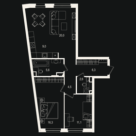 Квартира 75,3 м², 3-комнатная - изображение 1