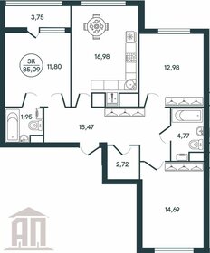 74,8 м², 3-комнатная квартира 8 122 709 ₽ - изображение 23