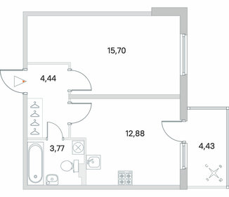 34,3 м², 1-комнатная квартира 4 950 000 ₽ - изображение 72