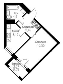 37,5 м², 1-комнатные апартаменты 7 700 000 ₽ - изображение 76