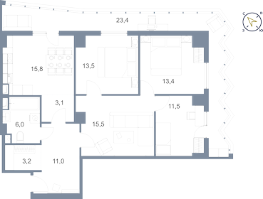 116,4 м², 3-комнатная квартира 8 310 000 ₽ - изображение 34