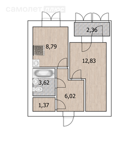 Квартира 34,3 м², 1-комнатная - изображение 1