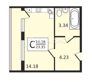 Квартира 23,4 м², студия - изображение 1