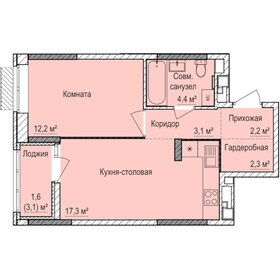 Квартира 43,1 м², 1-комнатная - изображение 1